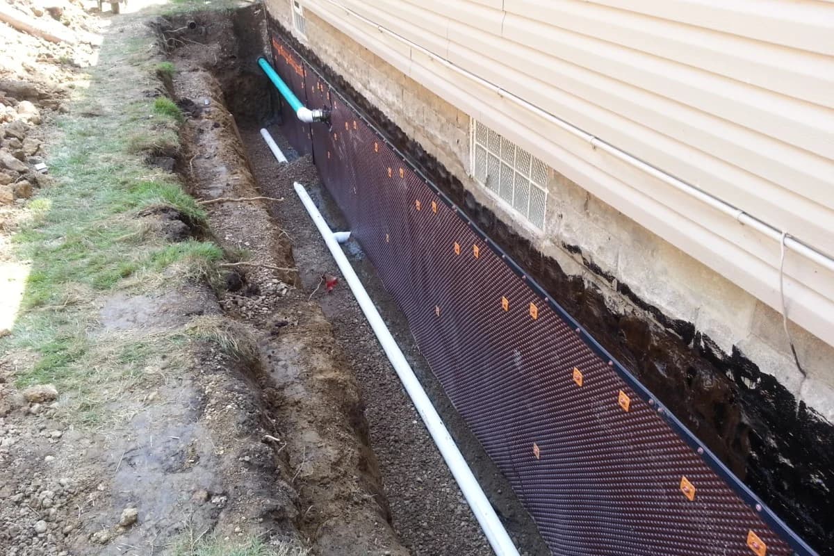 Basement waterproofing project